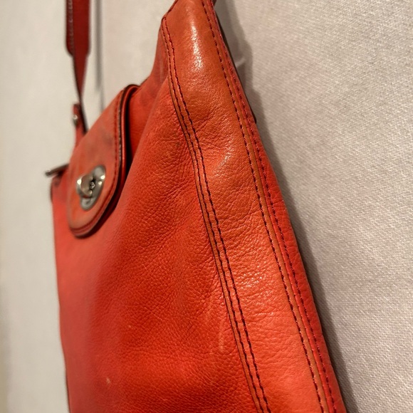 Fossil Marlow Crossbody Bag burnt out red  Leather Turnlock Purse Handbag - Picture 6 of 14